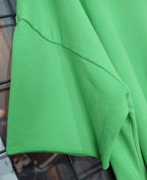 WŁOSKA SUKIENKA DRESOWA bawełniana Zielona z kieszeniami UNIWERSALNY M XXL