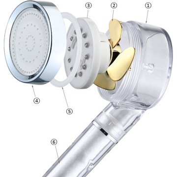 3-ЦВЕТНЫЙ ДУШЕВОЙ РУЧНОЙ С ТУРБИНОЙ И ФИЛЬТРОМ