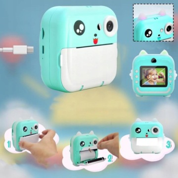 МИНИ-ТЕРМОПРИНТЕР BT USB 200 DPI 1080P 2,4 ДЮЙМА УЧЕБНОЕ ПОМОЩЬ + 3 РОЛИКА