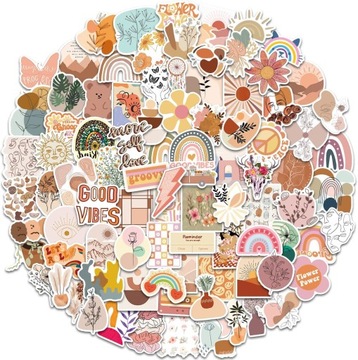 100 Sztuk Naklejki Dekoracyjne Boho Scrapbooking