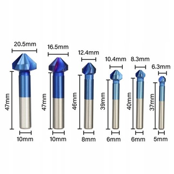 6x ЗЕНКОВКА ДЛЯ ФРЕЗЕРОВАНИЯ ФАСОК ДЛЯ МЕТАЛЛА