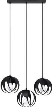 Lampa wisząca sufitowa HALLA 3L czarna STAL SOLLUX