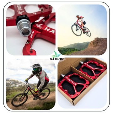 ВЕЛОСИПЕДНЫЕ ПЕДАЛИ ПЛАТФОРМА Прочные АЛЮМИНИЕВЫЕ 3 подшипника Красный DH END MTB