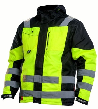 WODOODPORNA KURTKA ROBOCZA ODBLASKOWA OCIEPLANA XL