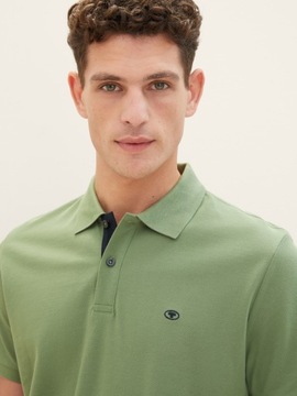 Tom Tailor Basic Polo With Contrast - Dull Moss Gr