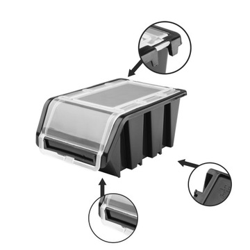 10 х Контейнер для мусора с крышкой 160х230х120 черный