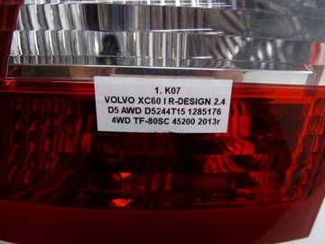 SVĚTLO LEVÝ ZADNÍ VOLVO XC60 I FACELIFT 08-17 R