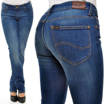 LEE spodnie BLUE jean SLIM straight MARLIN W26 L33