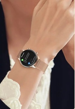 женские умные часы золотой круглый смарт-браслет AMOLED женские умные часы