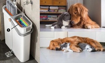 MOP płaski 40cm HouseVac dwie oddzielne komory 3 x mikrofibra ekstra SLIM