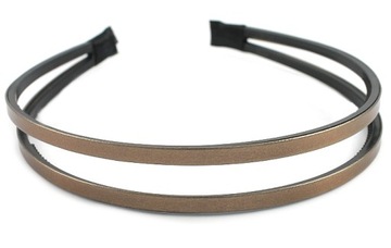 КОЖАНАЯ ОБОДКА ДЛЯ ВОЛОС, 2 РЯДА, ТЕМНО-ЗОЛОТО