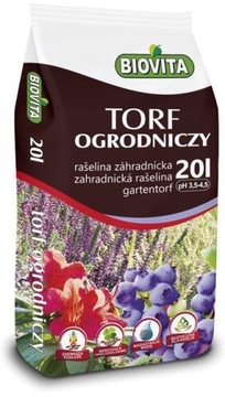 BIOVITA TORF OGRODNICZY KWAŚNY 20L DO BORÓWKI IGLAKÓW TUI RODODENDRONÓW