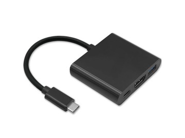 переходник USB-C -> HDMI 4K + USB 3.0 A + USB-C 3.1 PD 100W Qoltec 50430