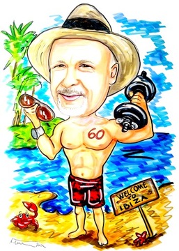 Карикатура с фото a3 - 1 человек против страданий для бесплатной годовщины свадьбы