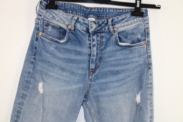 x5 H&M Modne Damskie Niebieskie Spodnie Jeans Dziury Przetarcia 40 L