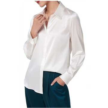 Fashion Casual Office Work Buttons Basic Satin Top