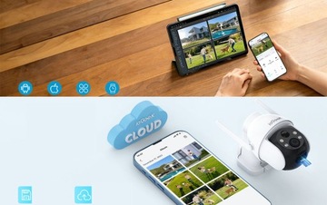 НАРУЖНАЯ СОЛНЕЧНАЯ ВРАЩАЮЩАЯСЯ КАМЕРА WIFI 2K 3MPx ВОДОНЕПРОНИЦАЕМАЯ 4x ZOOM 2 шт.