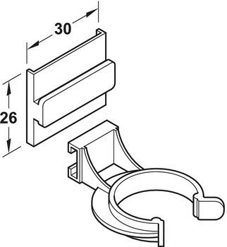 ЗАЖИМ ДЛЯ ПОДШВИНЫ-НОГ HAFELE, ЧЕРНАЯ основа из ПВХ,
