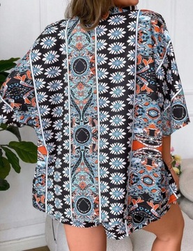 NK189 Komplet Spodenki Kimono we Wzory SHEIN Curve 4XL