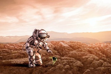 Постер космос, планета, ракета, земля, 91x61см