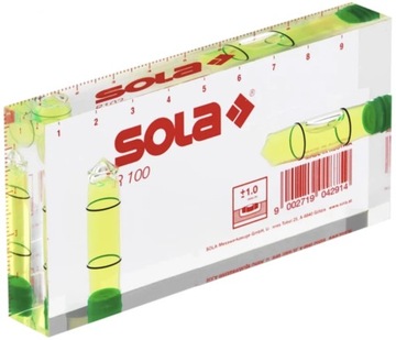 Poziomica SOLA R100 akrylowy blok z libelkami