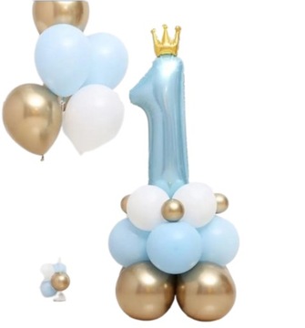 BALONY NA ROCZEK BALONY URODZINOWE DEKORACJE URODZINOWE CYFRY NIEBIESKIE 1