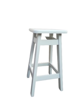 BIAŁY MASYWNY PROSTY Taboret STOŁEK 60 cm HOKER kuchenny barowy na prezent