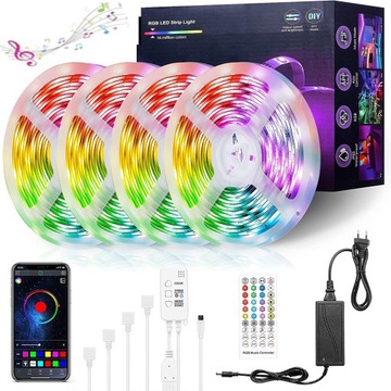 PASEK TAŚMA 5050 LED RGB LAMPA MUZYKA ZAROWKA ZESTAW 30M