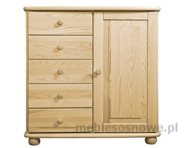Komoda 85x92x42 5 szuflad 1 drzwi W07 sosna