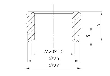 Гнездо для лямбда-зонда, резьбовая втулка М20х1,5
