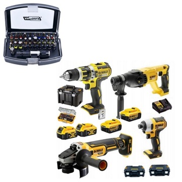 Zestaw bitów + DEWALT ZESTAW COMBO 4SZT 18V 4xAKU
