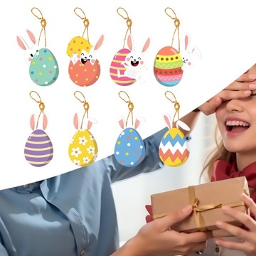 8шт пасхальное яйцо кролик подвесные украшения висячие украшения произведения искусства прочный