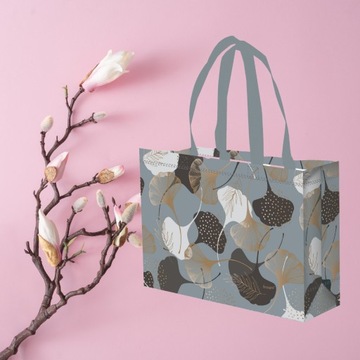 сетчатая сумка-шоппер для магазина GINGKOB серый 34х10х25 маленькая сумка