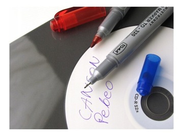 Marker do płyt CD/DVD dwustronny czarny TO-320