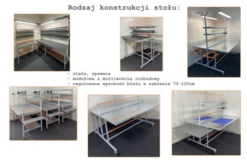Duży i praktyczny stół do pakowania 200x80x180