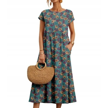 Sukienka na co dzień boho midi rozmiar XL