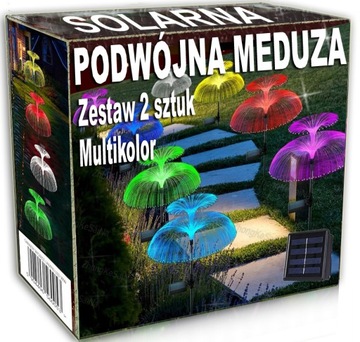 LAMPA SOLARNA ogrodowa MEDUZA LED dmuchawiec firework dmuchawiec x2