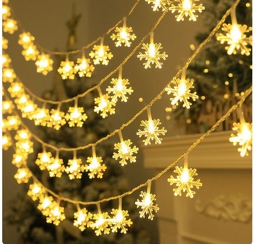 ŁAŃCUCH świąteczny LED GWIAZDKI 4,5m NA BATERIE