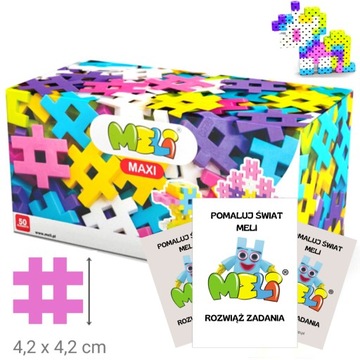 KLOCKI MELI MAXI PINK 50 SZT DLA NAJMŁODSZYCH