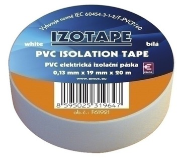 10x Taśma izolacyjna EMOS biała 0,13mm 19mm x 20m
