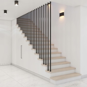 RURA RURKA DO BALUSTRADY CZARNY MAT 25MM 240 CM TRALKA STOJAK