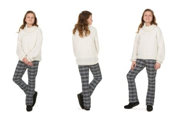 OCIEPLANE Spodnie Dzwony Kratka SUPER JAKOŚĆ r.128 Produkt PL