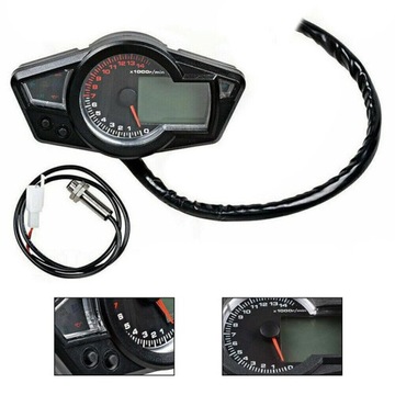 UNIWERSALNY LICZNIK CYFROWY MOTOCYKL MOTOR SKUTER QUAD LCD 11000 RPM