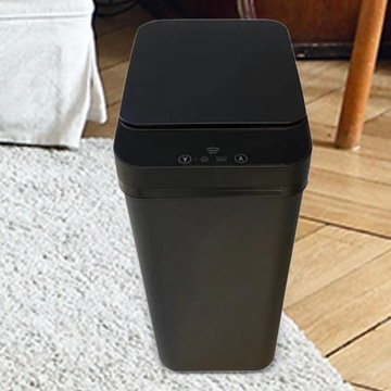 Inteligentny kosz na śmieci łazienkowy 15L Bezdotykowy kosz na śmieci do kuchni Łazienka czarny