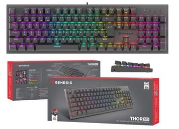 Klawiatura mechaniczna Genesis Thor 303 RGB RED SWITCH CZARNA HOT SWAP