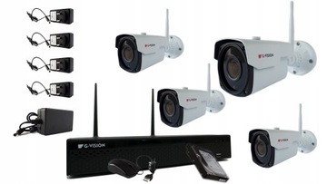 MONITORING BEZPRZEWODOWY WIFI 4 KAMERY 5MPx IR30m