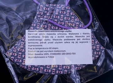 MASKA MASECZKA BAWEŁNIANA STREETWEAR DWUWARSTWOWA