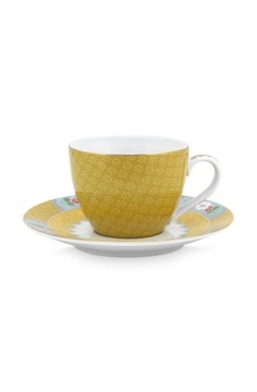 Filiżanka do espresso Blushing Birds Yellow PiP Studio, 120 ml