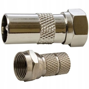 PRZEJŚCIE WTYK F - WTYK ANTENOWY TV + WTYK F DVB-T