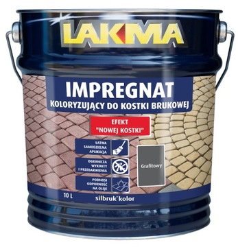 LAKMA SILBRUK KOLOR Impregnat do Kostki Brukowej Betonu Odporny Grafit 10L